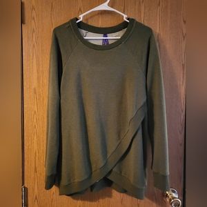 Seraphine Green Cotton Blend Maternity & Nursing Sweatshirt size small